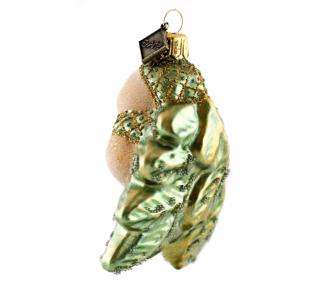 Tre nøtter til Askepott, 9 cm hånddekorert glassornament