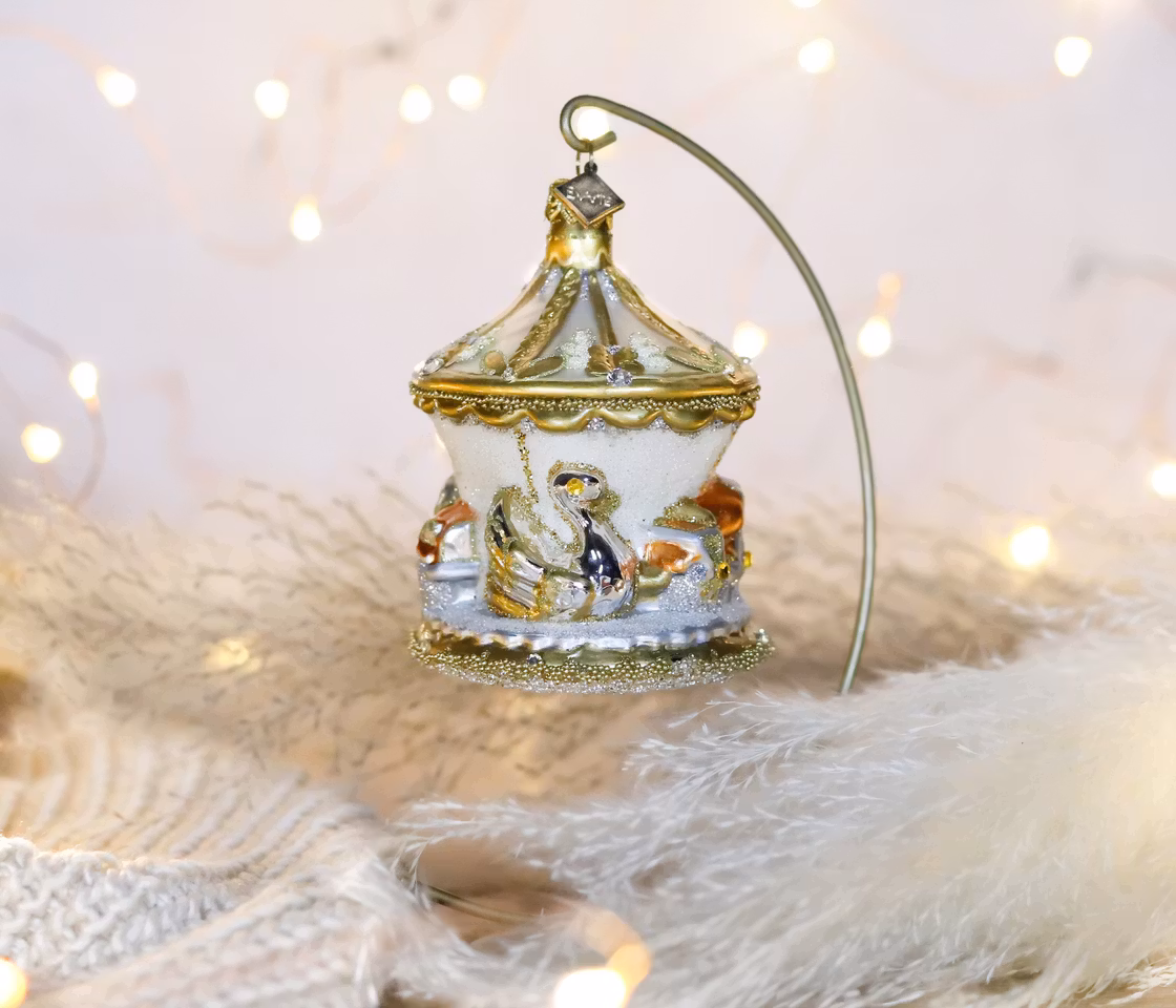 Drømmekarusellen 9,5cm hånddekorert glassfigur