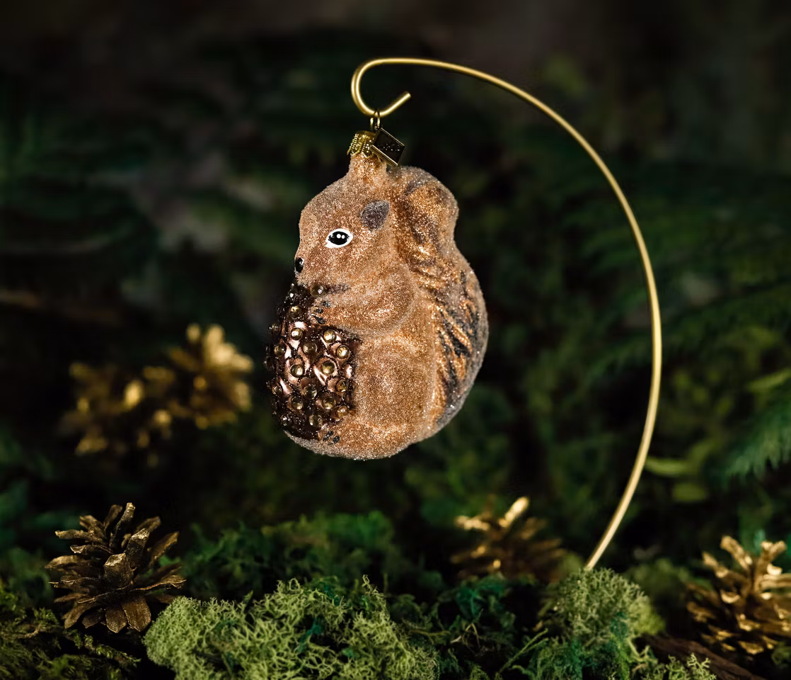 Nøtteliten, 10 cm hånddekorert glassfigur