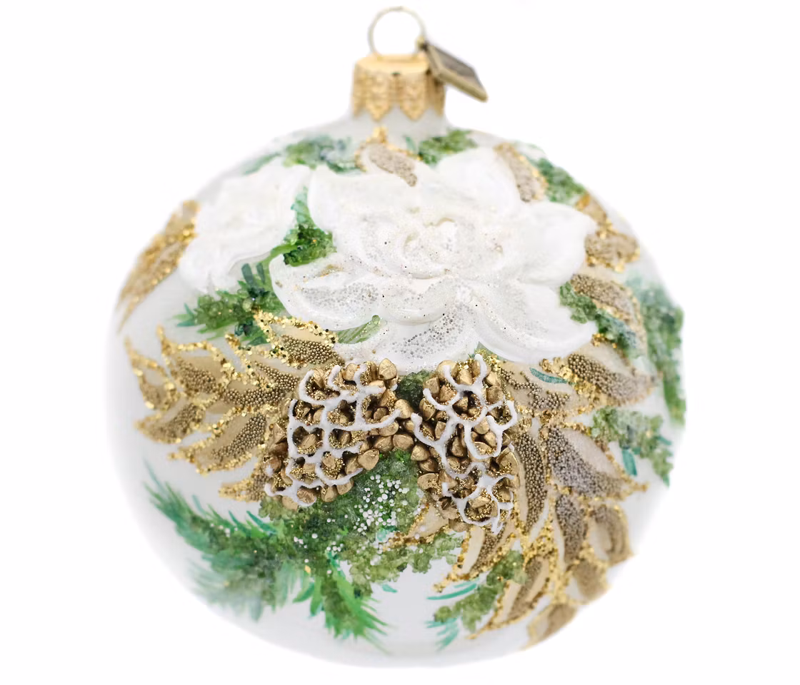 Skogens skjønnhet, 10 cm hånddekorert glasskule