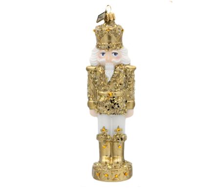 Nøtteknekker Golden Chic, 17 cm hånddekorert glassfigur