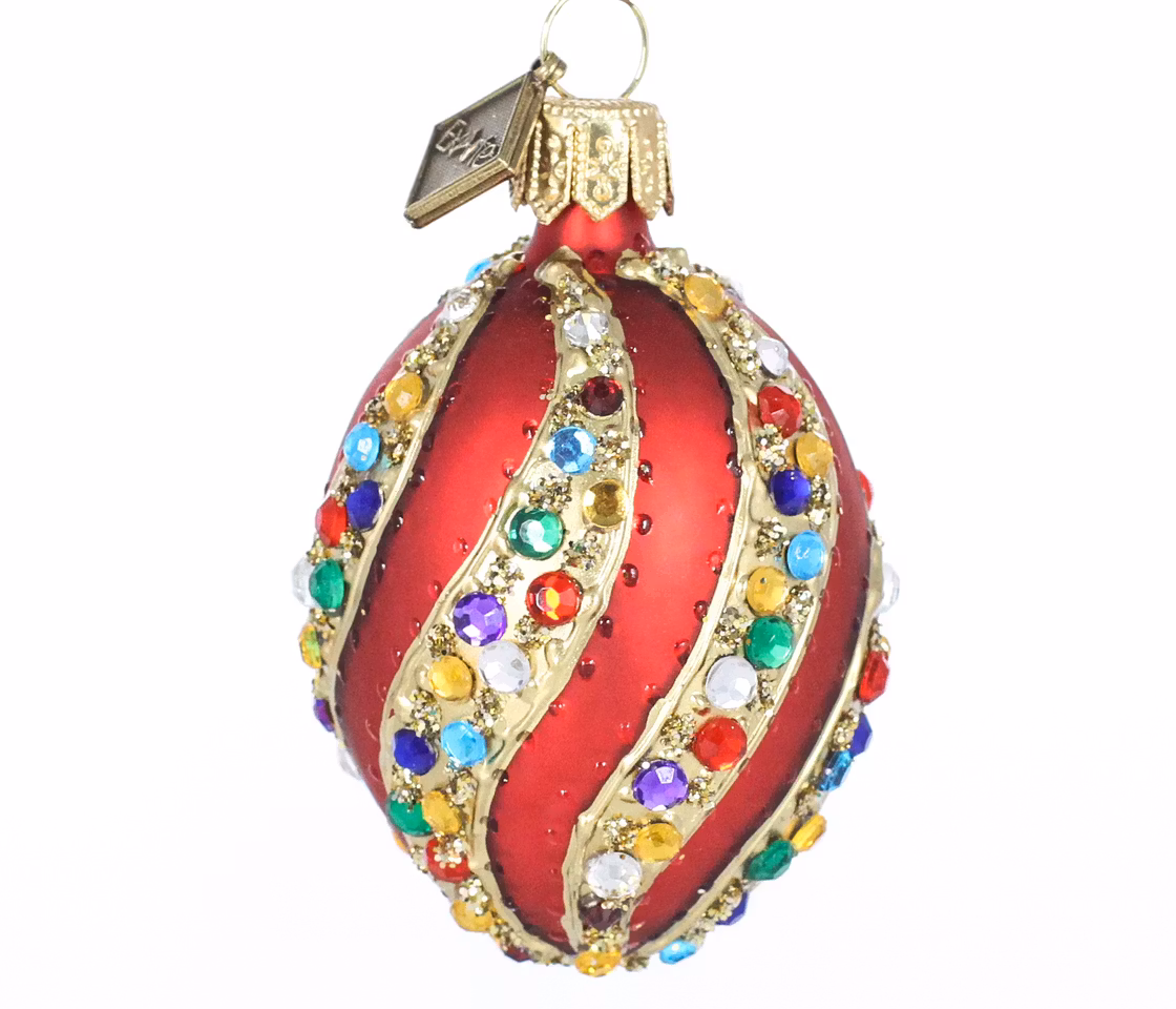 Royale kongelige plommer 2pk, 6cm munnblåst glass