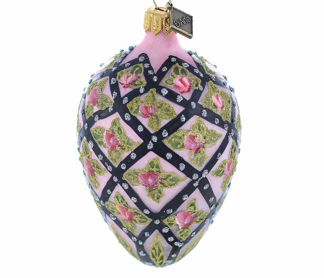 Romantikk, 11 cm hånddekorert glassegg