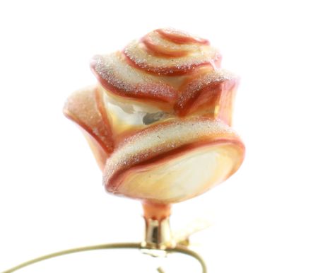 Te-rosen, 8 cm hånddekorert glassrose