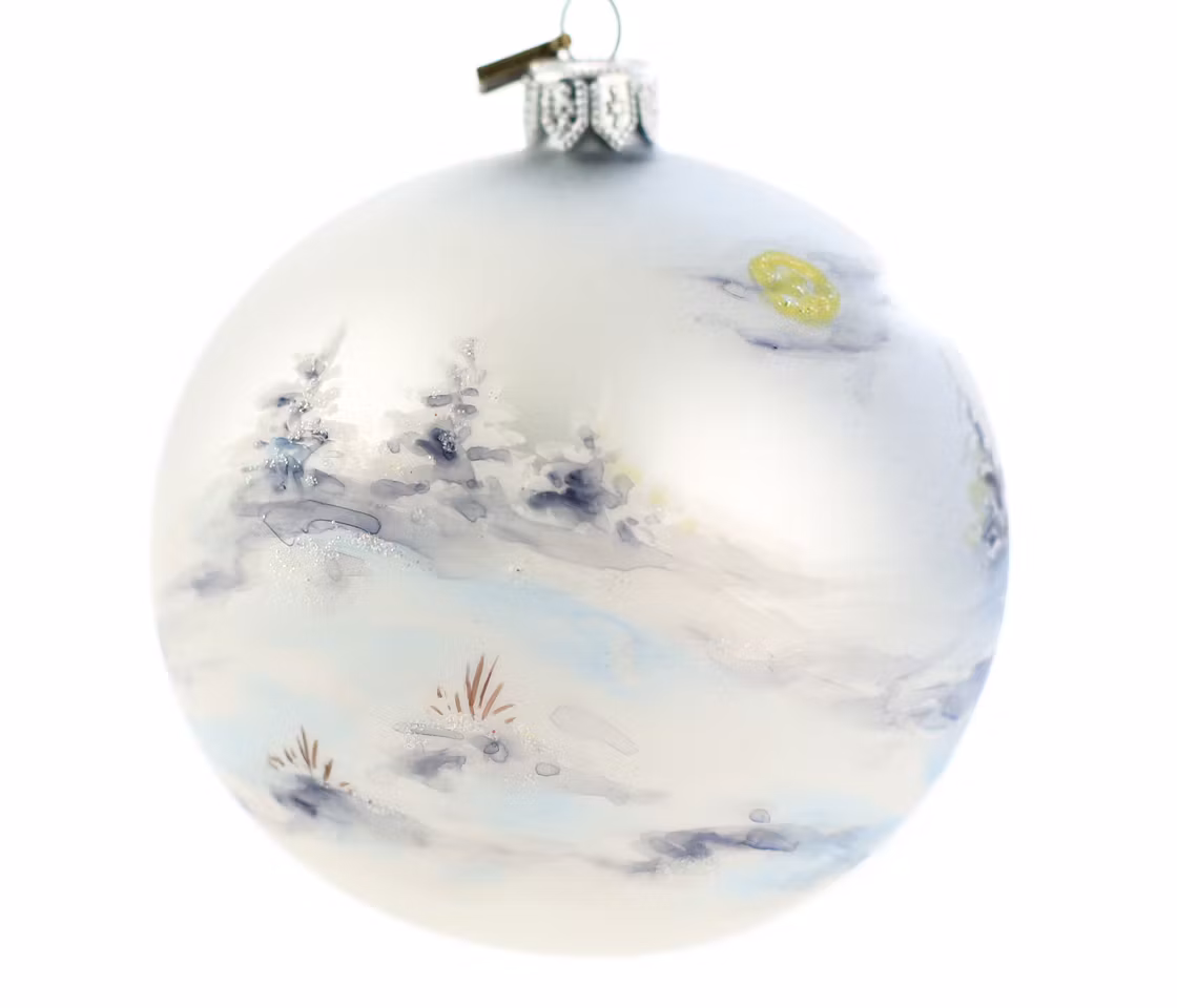 Engelens stjerner, 10 cm hånddekorert glasskule