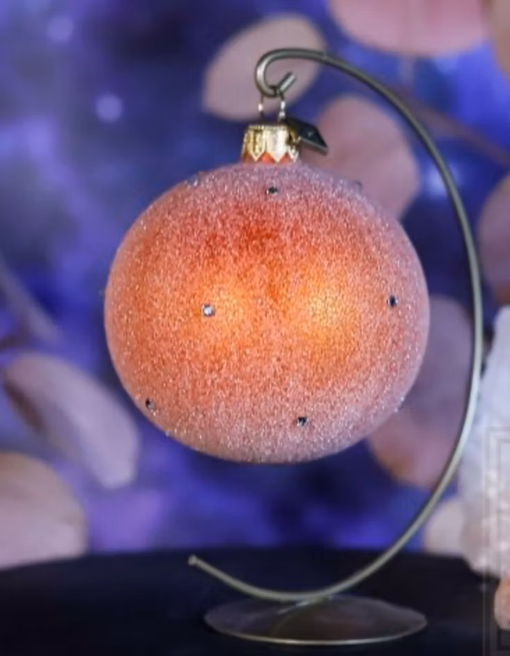 Stjernestøv, 8 cm hånddekorert glasskule