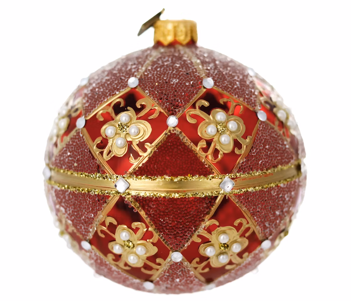 Pearl Chic, 10 cm hånddekorert glasskule