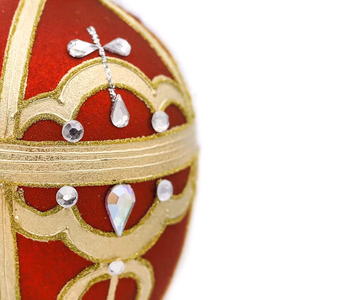 Imperial, 13 cm hånddekorert glassegg