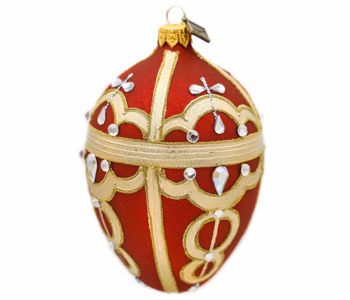 Imperial, 13 cm hånddekorert glassegg