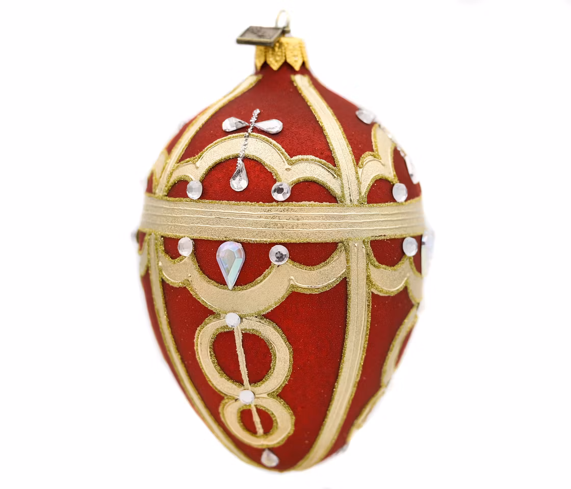 Imperial, 13 cm hånddekorert glassegg