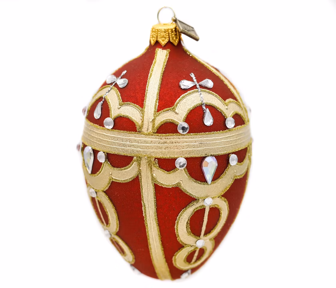 Imperial, 13 cm hånddekorert glassegg