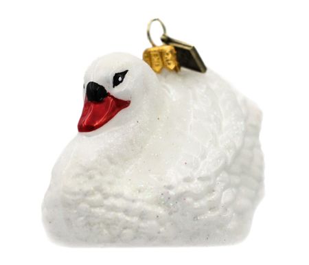 Svanen, 10 cm hånddekorert glassfigur