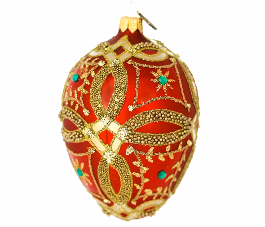 Bysantinsk chic, 13 cm hånddekorert glassegg