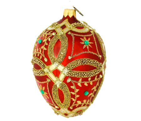 Bysantinsk chic, 13 cm hånddekorert glassegg
