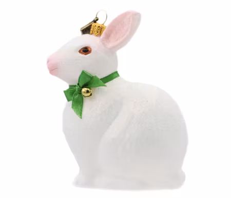 Påskeharen, 10 cm hånddekorert glassfigur