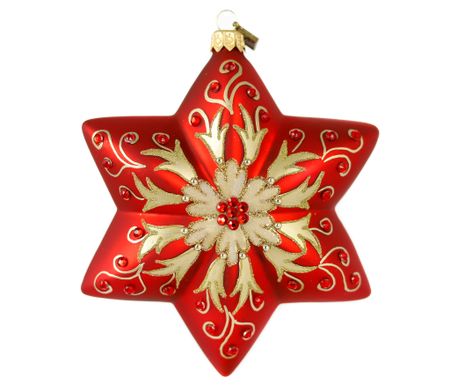 Scarlet, 12 cm hånddekorert glassornament