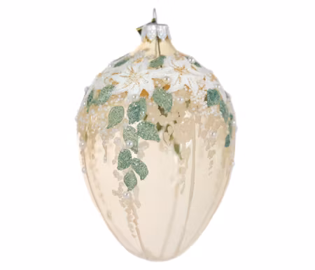 Vårblomsten, 13 cm hånddekorert glassegg