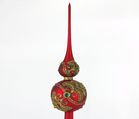 Safirspiret, 33 cm hånddekorert glassornament
