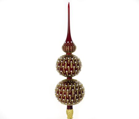 Diamantspiret, 42 cm hånddekorert glassornament