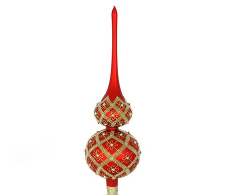 Gullnettet juletrespir, 33 cm hånddekorert glassornament