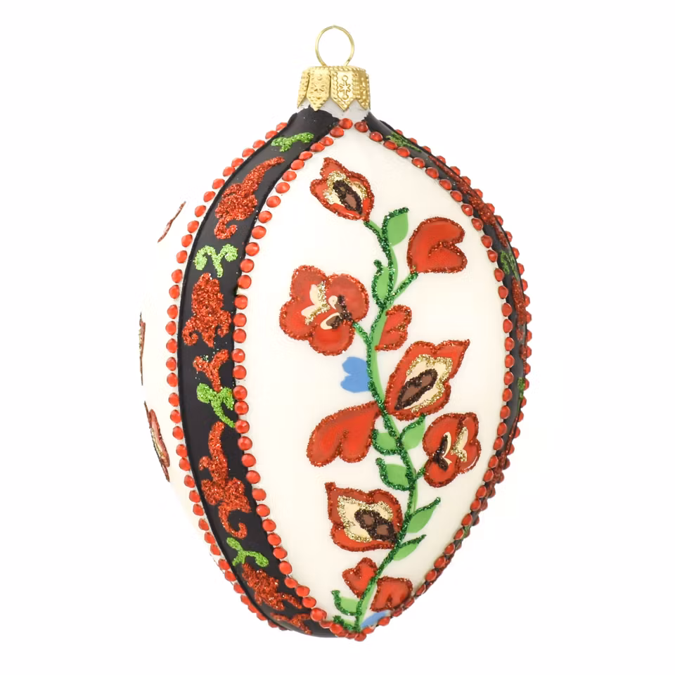 Den elegante blomst glassornament 13 cm