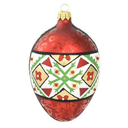 Vinterrosa glassornament 13 cm