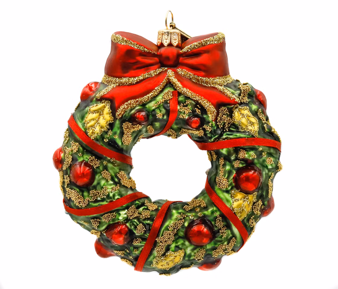 Julekransen, eksklusiv 11 cm hånddekorert glassornament