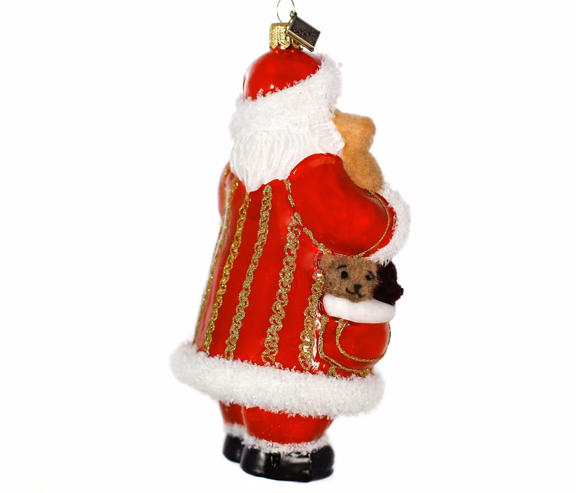 Nissen med kosebamsene, 16cm hånddekorert glassnisse