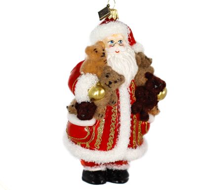 Nissen med kosebamsene, 16cm hånddekorert glassnisse