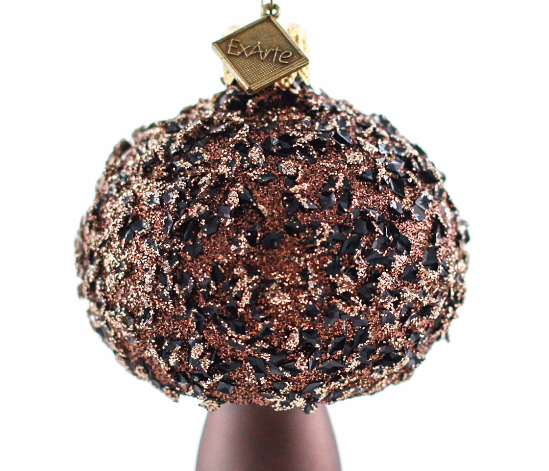 Skogsoppen, 10cm hånddekorert glassornament