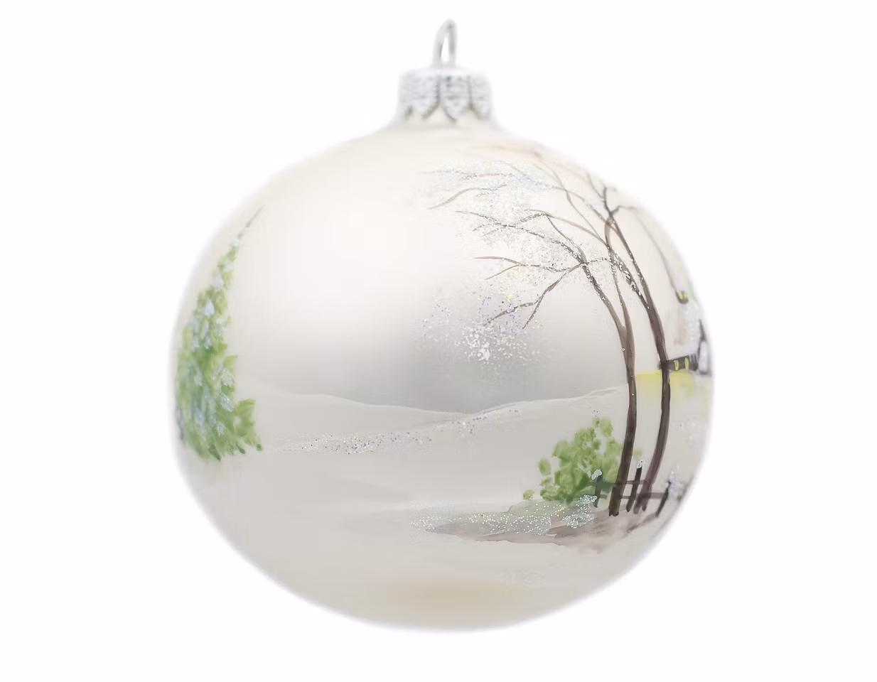 Alt er skinnende, 10cm hånddekorert glasskule