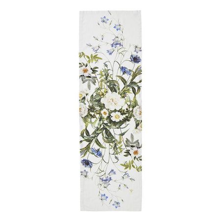 Blue Flower Garden bordløper i lin 145x45cm