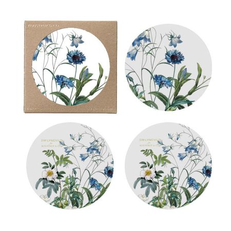 Blue Flower Garden glassbrikke 4pk