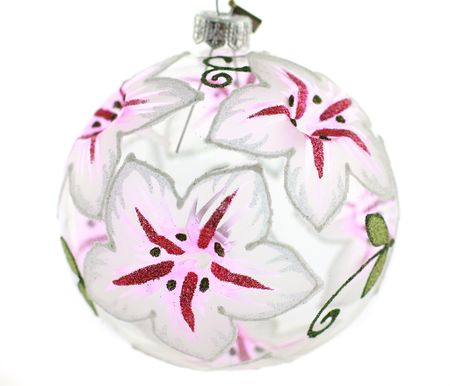 Amaryllis, 10 cm hånddekorert glasskule