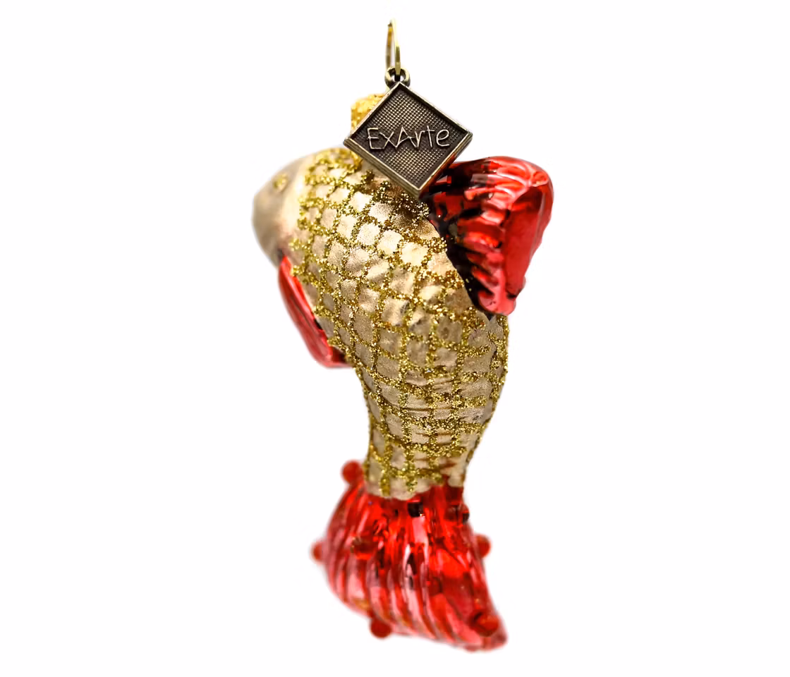 Duett, to små fisker, 6 cm hånddekorert glasskule