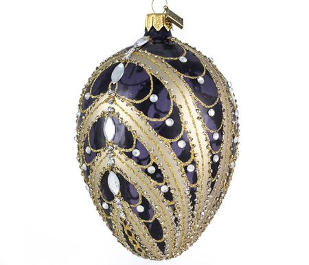 Nattspindelvev, 13 cm hånddekorert glass-egg