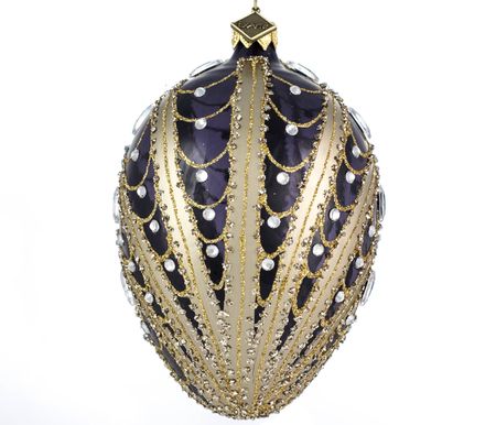 Nattspindelvev, 13 cm hånddekorert glass-egg