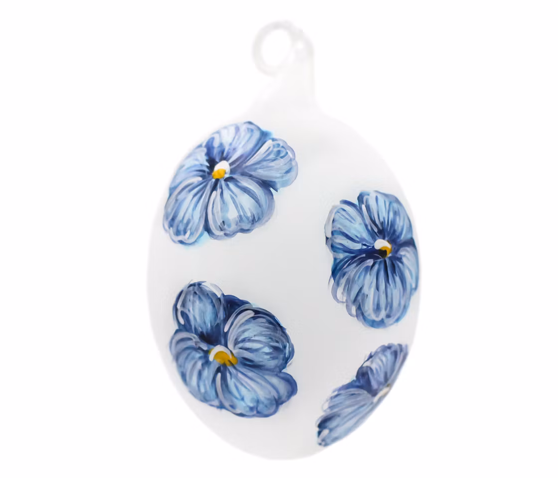 De to stemorsblomstene, 7,5 cm hånddekorerte glass-egg