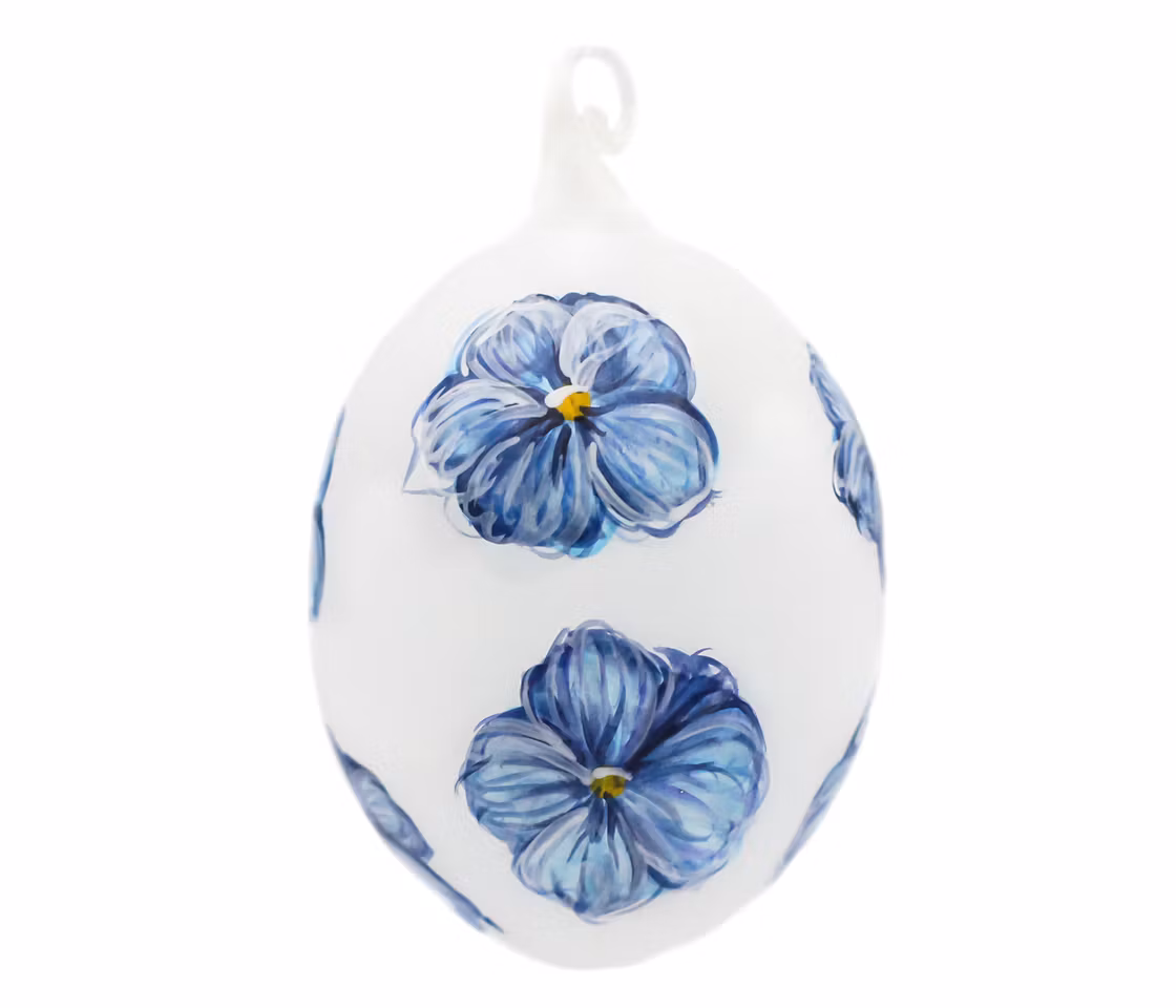 De to stemorsblomstene, 7,5 cm hånddekorerte glass-egg
