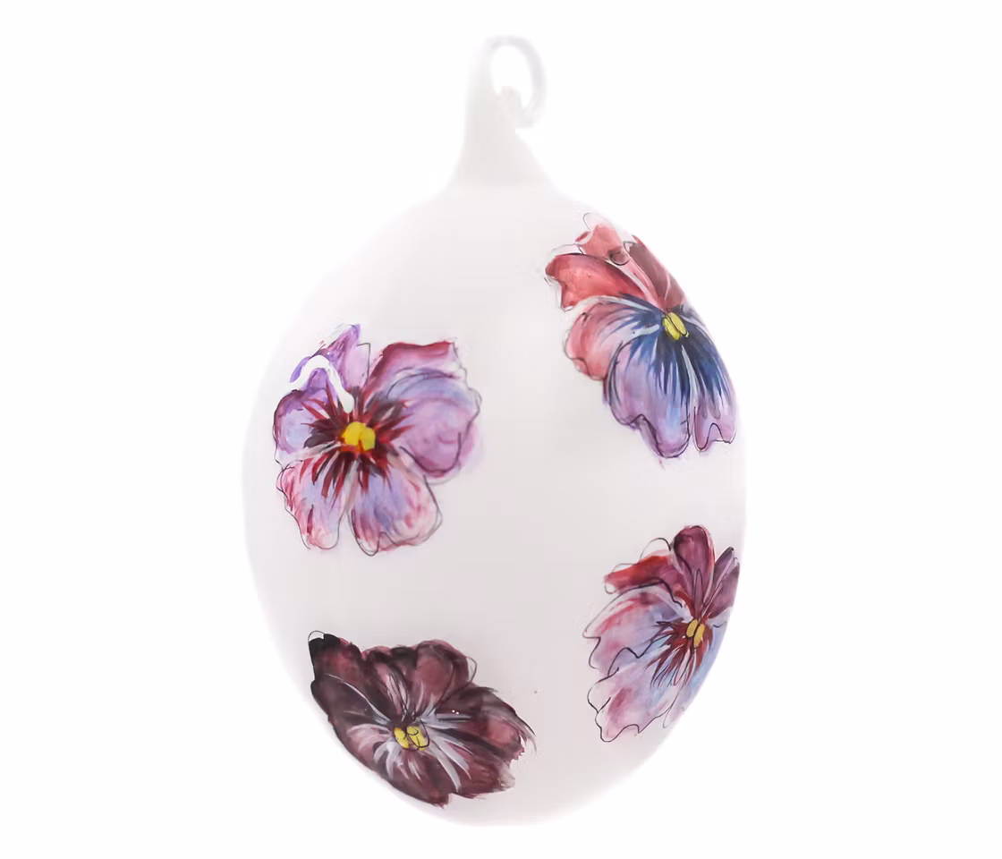 De to stemorsblomstene, 7,5 cm hånddekorerte glass-egg