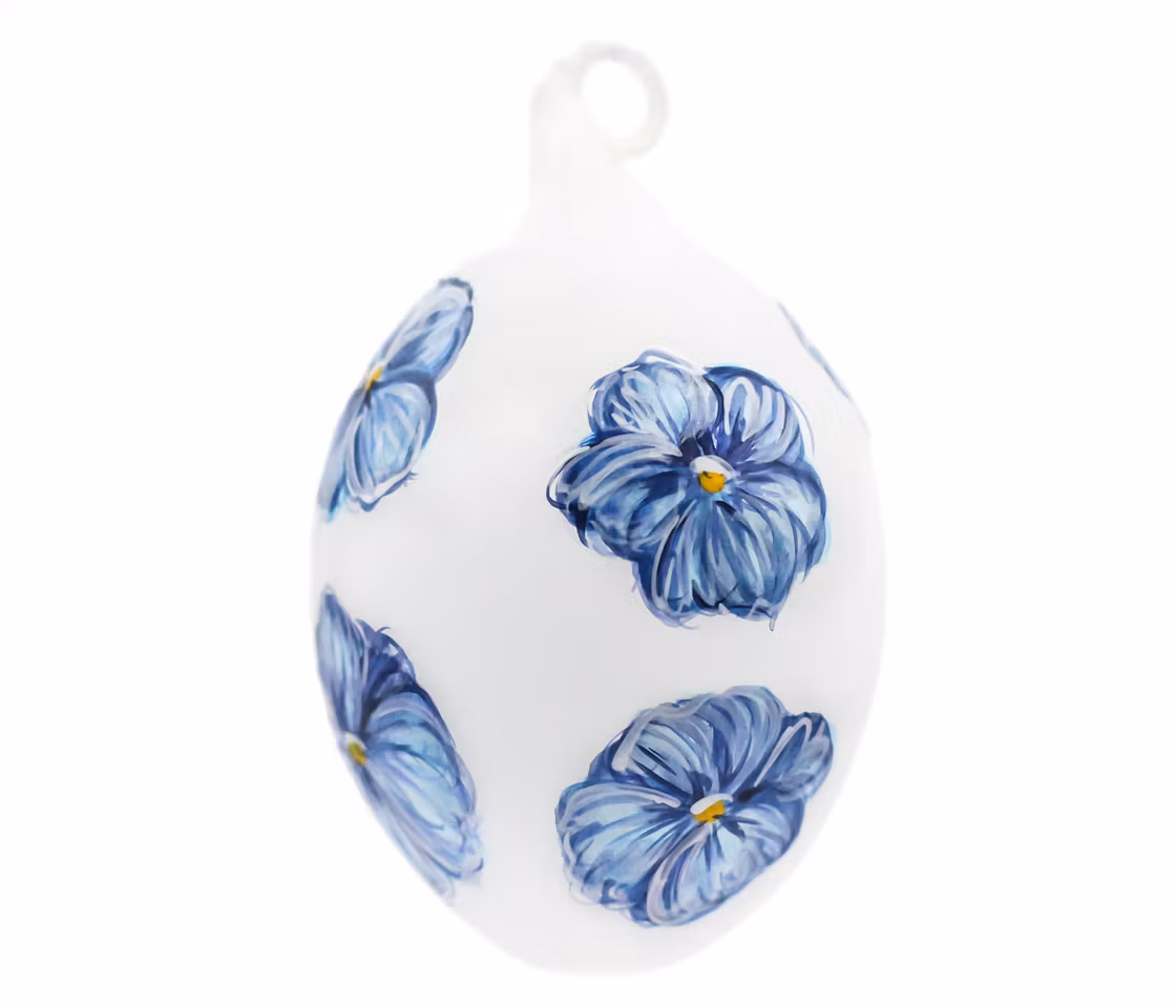 De to stemorsblomstene, 7,5 cm hånddekorerte glass-egg