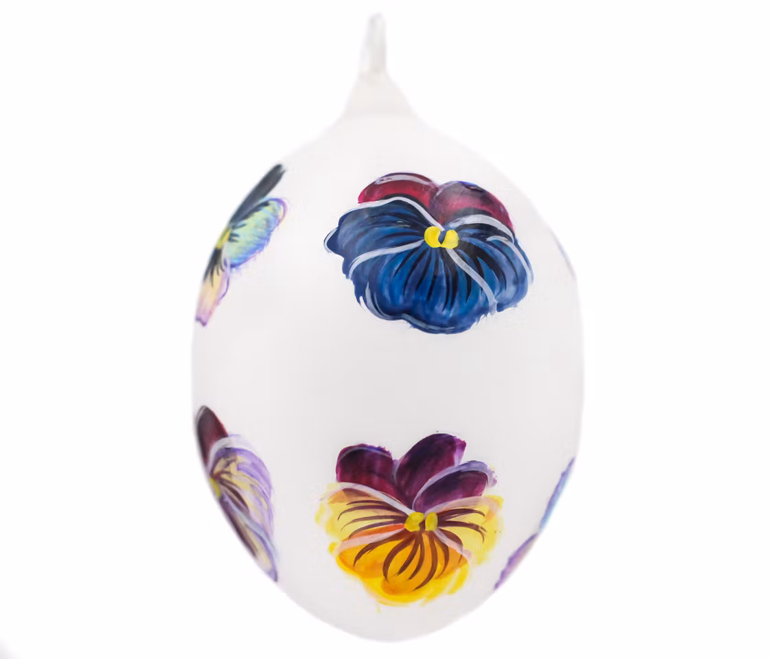 Stemor, 7,5 cm hånddekorert glass-egg