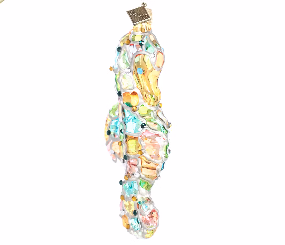 Sjøhesten, 12 cm hånddekorert glassfigur