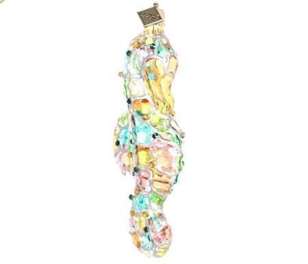 Sjøhesten, 12 cm hånddekorert glassfigur