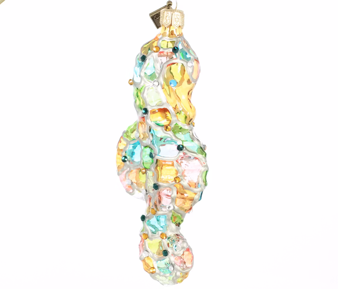 Sjøhesten, 12 cm hånddekorert glassfigur