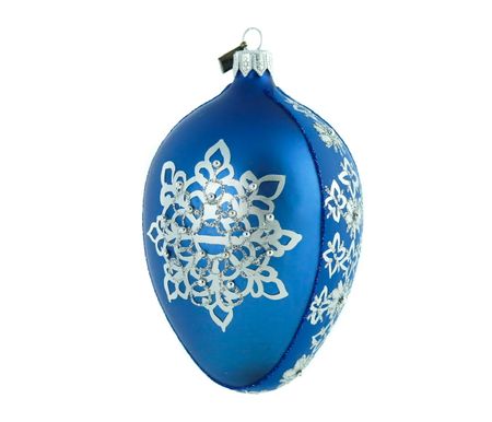Sølja blått glassornament 13 cm