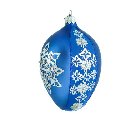 Sølja blått glassornament 13 cm