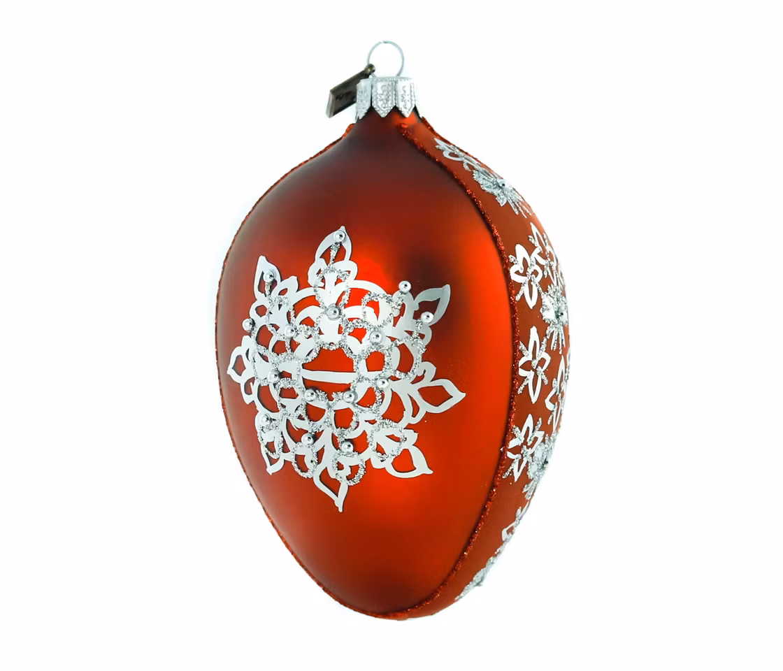 Sølja rødt glassornament 13 cm