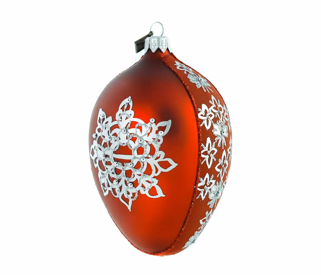 Sølja rødt glassornament 13 cm