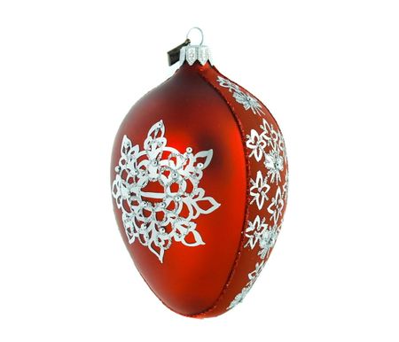 Sølja rødt glassornament 13 cm